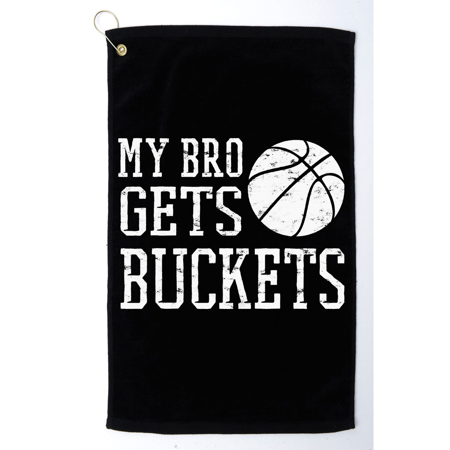 My Bro Gets Buckets Fun Brother & Sister Basketball Golf Towel