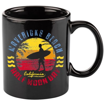 Mavericks Beach Gift Surfing Gift 11oz C Handle Ceramic Mug