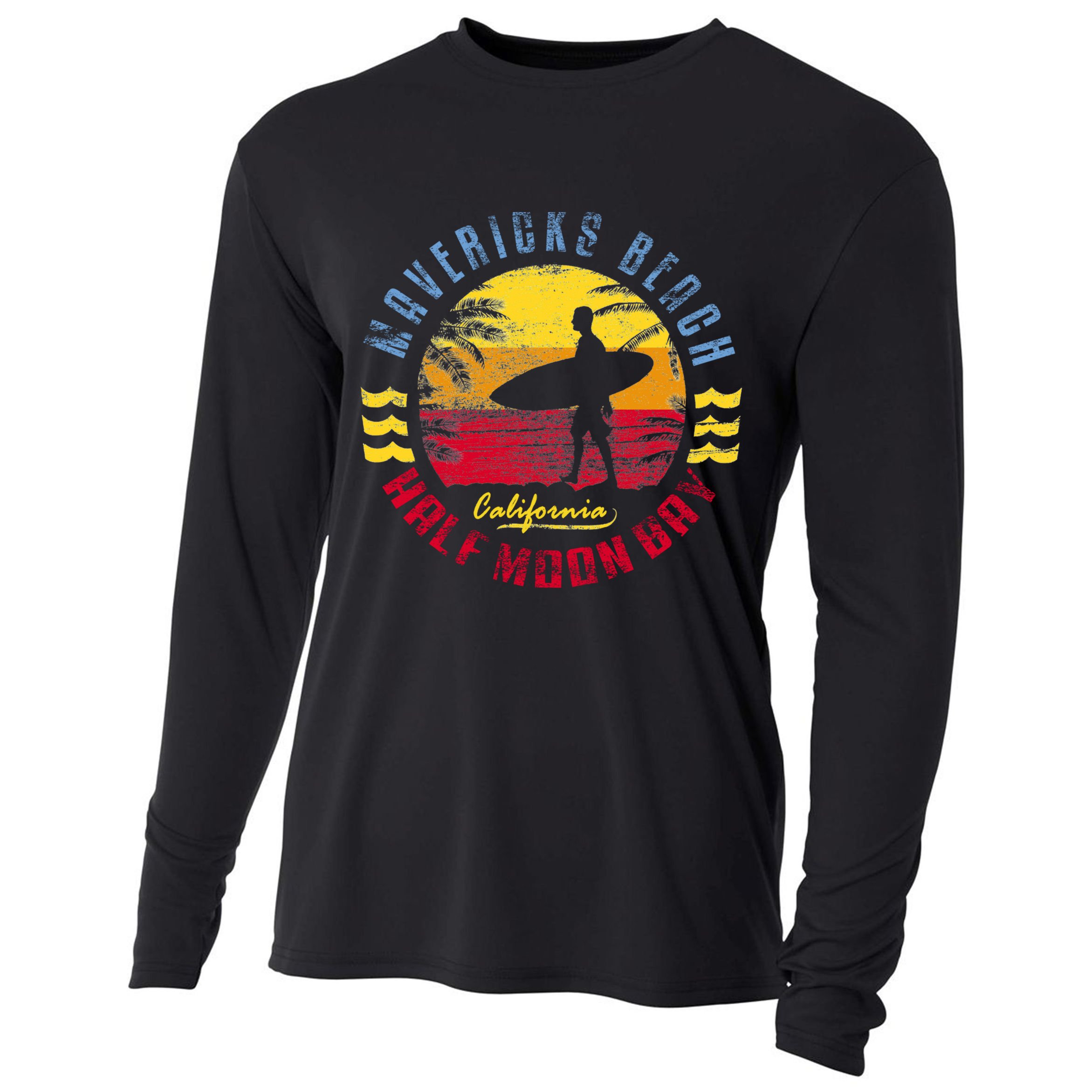 Mavericks Beach Gift Surfing Gift Cooling Performance Long Sleeve Crew