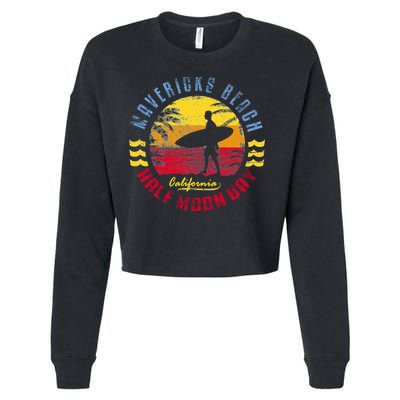 Mavericks Beach Gift Surfing Gift Cropped Pullover Crew