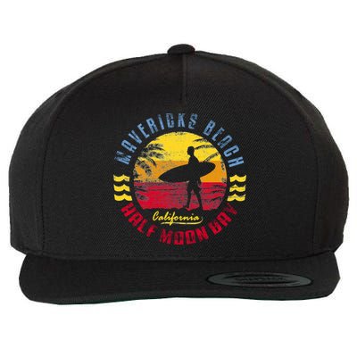 Mavericks Beach Gift Surfing Gift Wool Snapback Cap