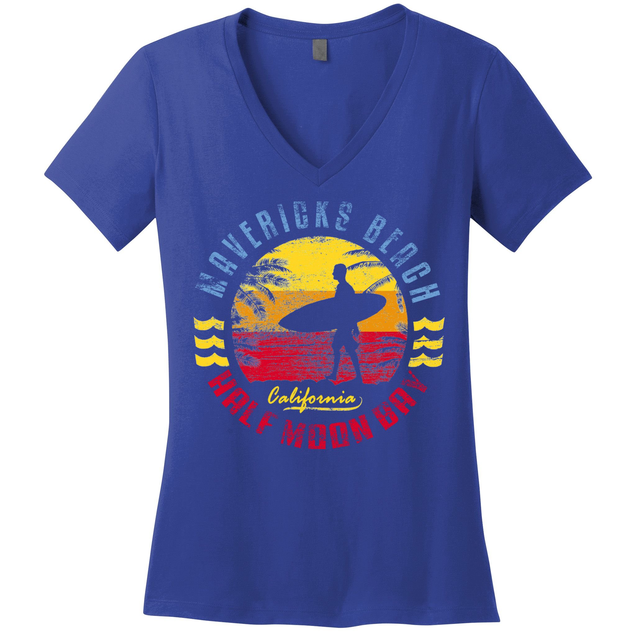 Mavericks Beach Gift Surfing Gift Women's V-Neck T-Shirt