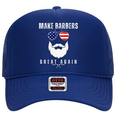 Make Barbers Great Again 2024 For Barbers High Crown Mesh Back Trucker Hat