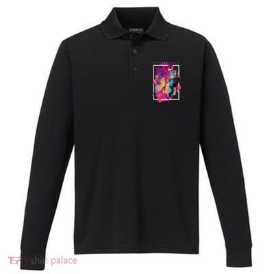 Metamorphosis Butterfly Graphic Performance Long Sleeve Polo