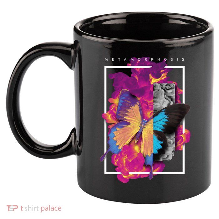 Metamorphosis Butterfly Graphic 11oz C Handle Ceramic Mug