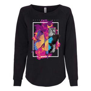 Metamorphosis Butterfly Graphic Womens California Wash Sweatshirt