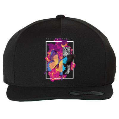 Metamorphosis Butterfly Graphic Wool Snapback Cap