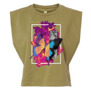 Metamorphosis Butterfly Graphic Garment-Dyed Women's Muscle Tee