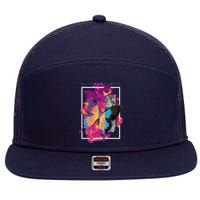 Metamorphosis Butterfly Graphic 7 Panel Mesh Trucker Snapback Hat