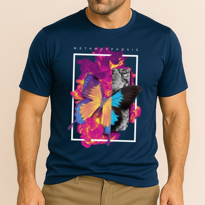 Metamorphosis Butterfly Graphic Cooling Performance Crew T-Shirt