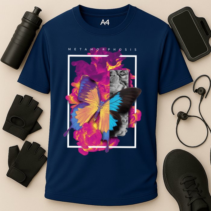 Metamorphosis Butterfly Graphic Cooling Performance Crew T-Shirt