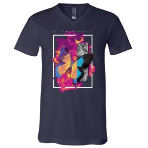 Metamorphosis Butterfly Graphic V-Neck T-Shirt