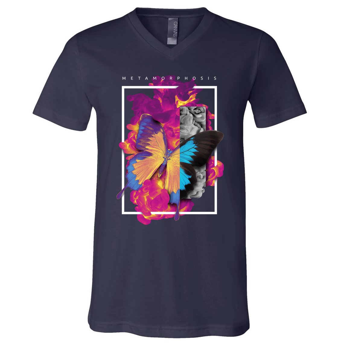 Metamorphosis Butterfly Graphic V-Neck T-Shirt