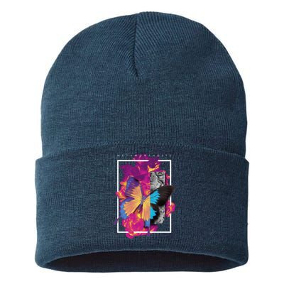 Metamorphosis Butterfly Graphic Sustainable Knit Beanie