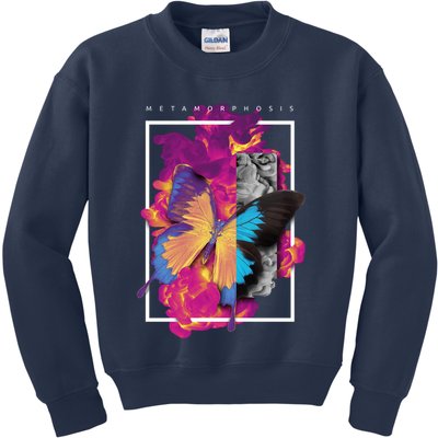Metamorphosis Butterfly Graphic Kids Sweatshirt