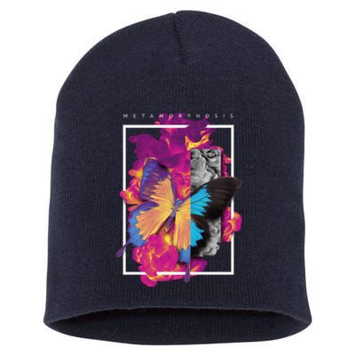 Metamorphosis Butterfly Graphic Short Acrylic Beanie