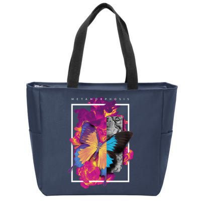 Metamorphosis Butterfly Graphic Zip Tote Bag