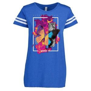 Metamorphosis Butterfly Graphic Enza Ladies Jersey Football T-Shirt