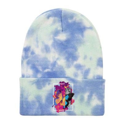 Metamorphosis Butterfly Graphic Tie Dye 12in Knit Beanie