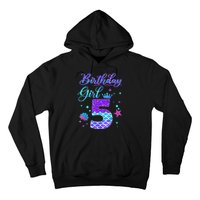 Mermaid Birthday Girl 5 Year Old Its My 5th Birthday Mermaid Hoodie