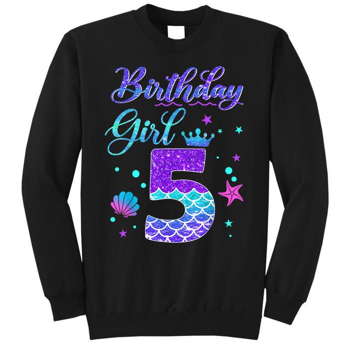 Mermaid Birthday Girl 5 Year Old Its My 5th Birthday Mermaid Sweatshirt