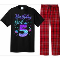 Mermaid Birthday Girl 5 Year Old Its My 5th Birthday Mermaid Pajama Set