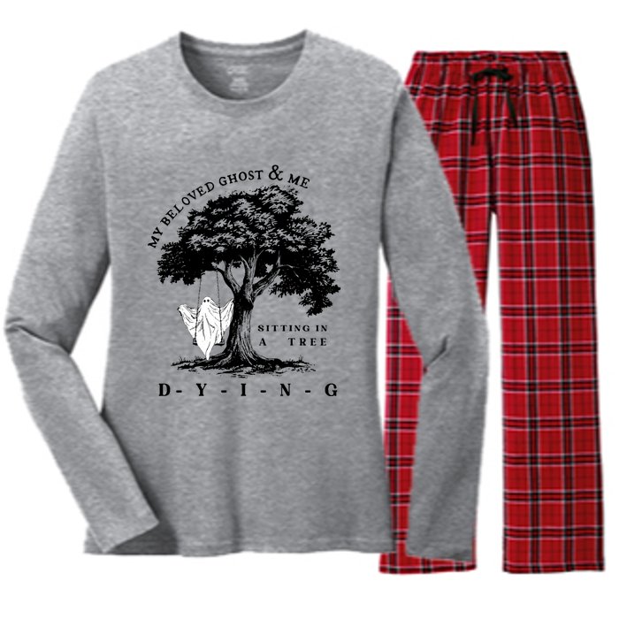 My Beloved Ghost & Me Sitting In A Tree Dying Women's Long Sleeve Flannel Pajama Set 