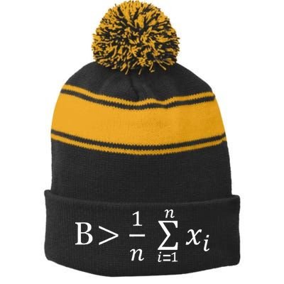 Math Be Greater Than Average Stripe Pom Pom Beanie
