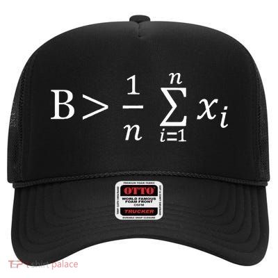 Math Be Greater Than Average High Crown Mesh Back Trucker Hat