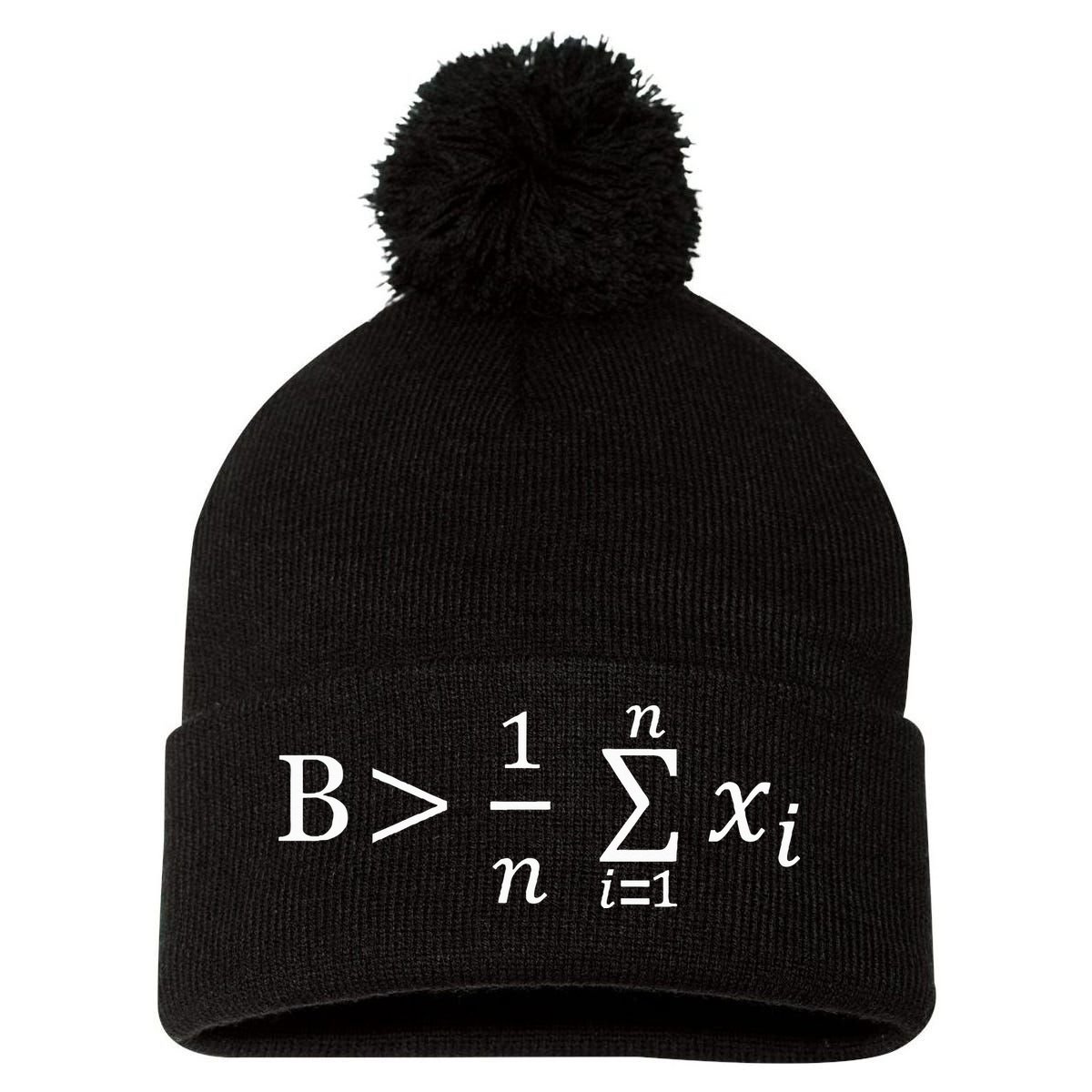 Math Be Greater Than Average Pom Pom 12in Knit Beanie