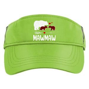 Mawmaw Bear Gift Red Buffalo Plaid Mawmaw Bear Pajama Gift Adult Drive Performance Visor