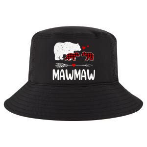 Mawmaw Bear Gift Red Buffalo Plaid Mawmaw Bear Pajama Gift Cool Comfort Performance Bucket Hat