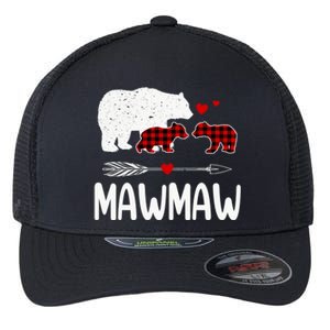 Mawmaw Bear Gift Red Buffalo Plaid Mawmaw Bear Pajama Gift Flexfit Unipanel Trucker Cap