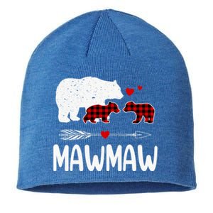 Mawmaw Bear Gift Red Buffalo Plaid Mawmaw Bear Pajama Gift Sustainable Beanie