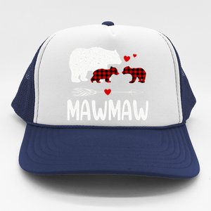 Mawmaw Bear Gift Red Buffalo Plaid Mawmaw Bear Pajama Gift Trucker Hat