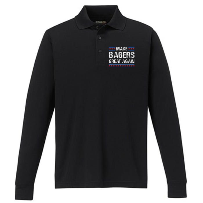 Make Barbers Great Again Barbers For Trump 2024 Performance Long Sleeve Polo