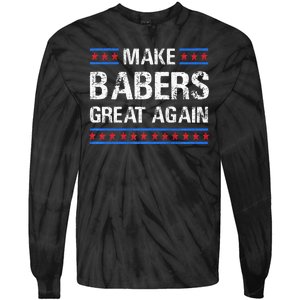 Make Barbers Great Again Barbers For Trump 2024 Tie-Dye Long Sleeve Shirt