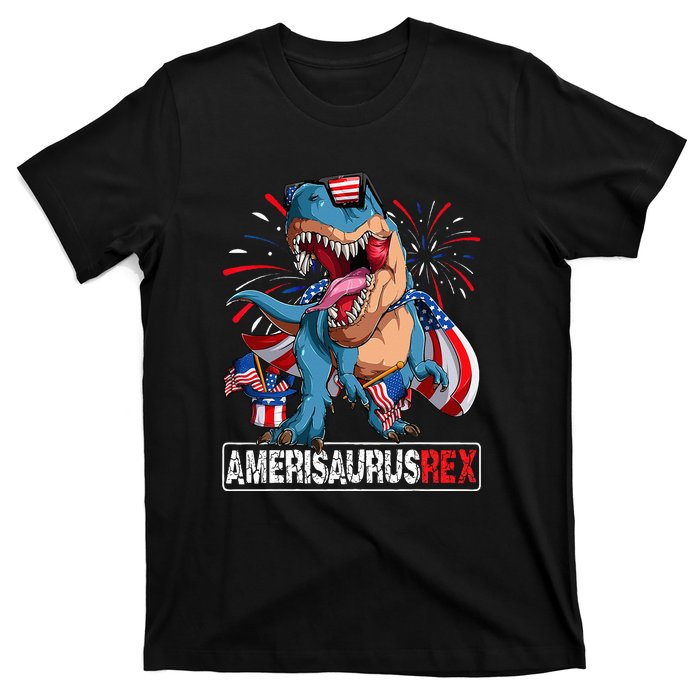 Men Boy Girl Funny Dinosaur 4th Of July B Amerisaurus T Rex Gift T-Shirt