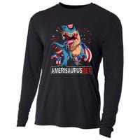 Men Boy Girl Funny Dinosaur 4th Of July B Amerisaurus T Rex Gift Cooling Performance Long Sleeve Crew