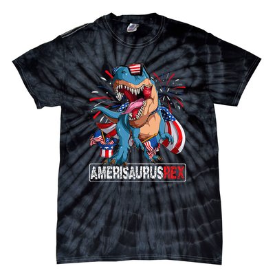 Men Boy Girl Funny Dinosaur 4th Of July B Amerisaurus T Rex Gift Tie-Dye T-Shirt