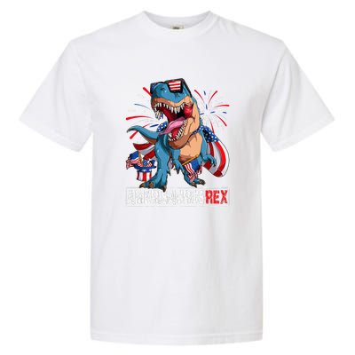 Men Boy Girl Funny Dinosaur 4th Of July B Amerisaurus T Rex Gift Garment-Dyed Heavyweight T-Shirt