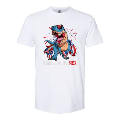 Men Boy Girl Funny Dinosaur 4th Of July B Amerisaurus T Rex Gift Softstyle CVC T-Shirt