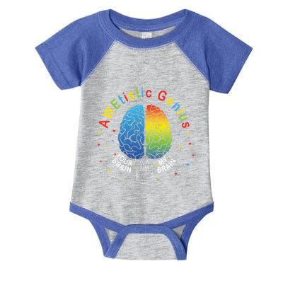 My Brain Genius Colorful Puzzle Advocate Autism Awareness Gift Infant Baby Jersey Bodysuit