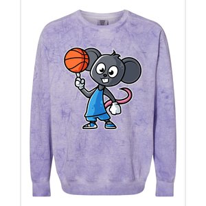 Mouse Basketball Game Day Funny Team Sports Bfunny Giftball Rat Gift Colorblast Crewneck Sweatshirt