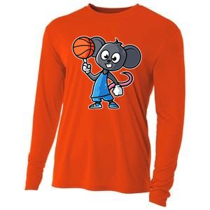 Mouse Basketball Game Day Funny Team Sports Bfunny Giftball Rat Gift Cooling Performance Long Sleeve Crew