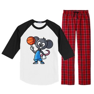 Mouse Basketball Game Day Funny Team Sports Bfunny Giftball Rat Gift Raglan Sleeve Pajama Set