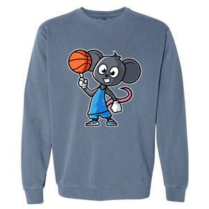 Mouse Basketball Game Day Funny Team Sports Bfunny Giftball Rat Gift Garment-Dyed Sweatshirt