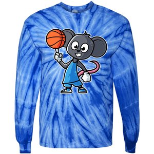 Mouse Basketball Game Day Funny Team Sports Bfunny Giftball Rat Gift Tie-Dye Long Sleeve Shirt