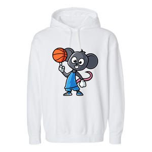 Mouse Basketball Game Day Funny Team Sports Bfunny Giftball Rat Gift Garment-Dyed Fleece Hoodie