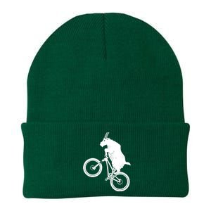 Mountain Bike Goat Funny Bicycle Day For Goat Lover Knit Cap Winter Beanie